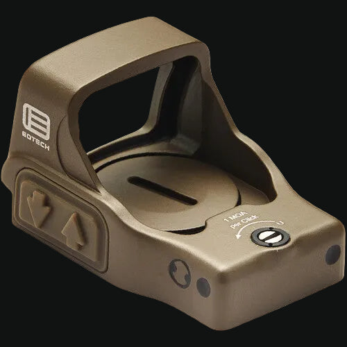 EOTech EFLX mini red dot sight, tan top and side view with circular adjustment feature