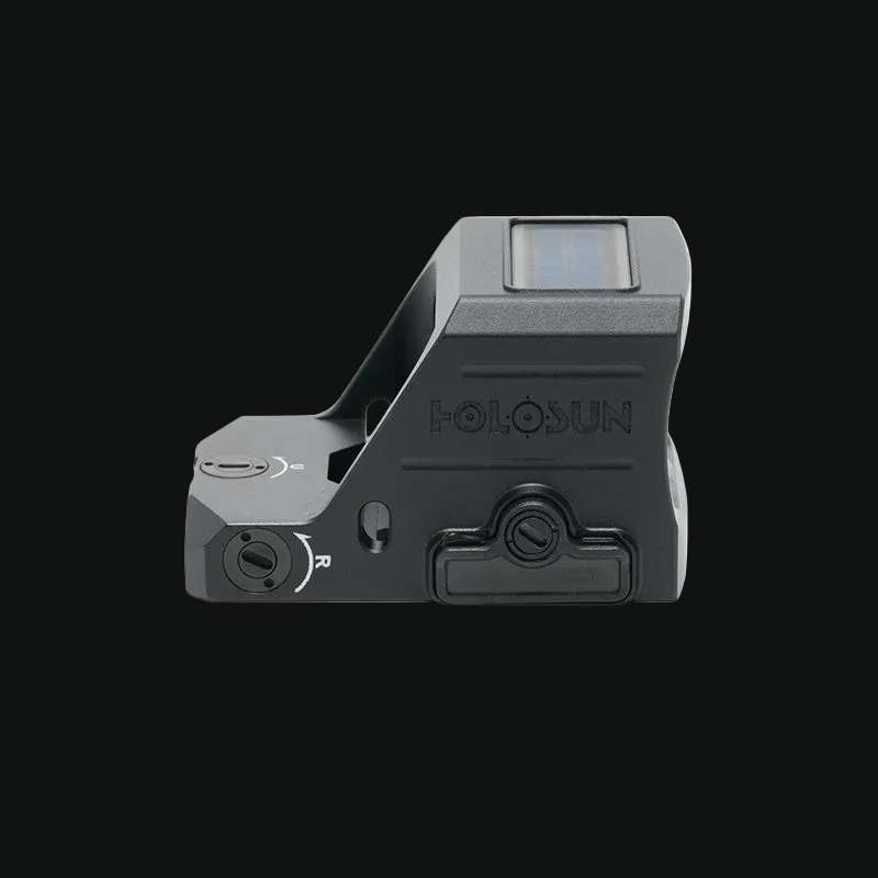 Holosun multi-reticle red dot sight with top display and side adjustment knobs