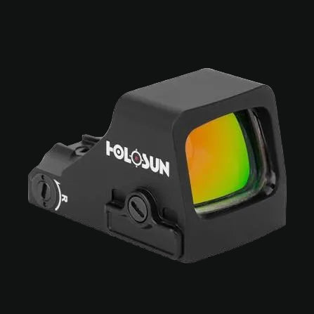 Holosun multi reticle red dot sight with green lens, shake awake, black/dark gray