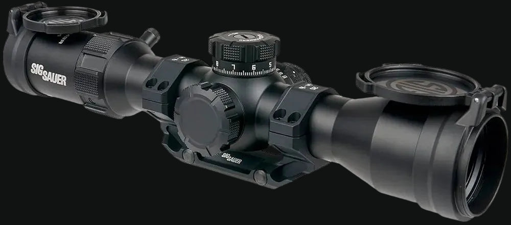 Sig Sauer Tango-MSR 2-12x44mm riflescope angled view, large objective turret