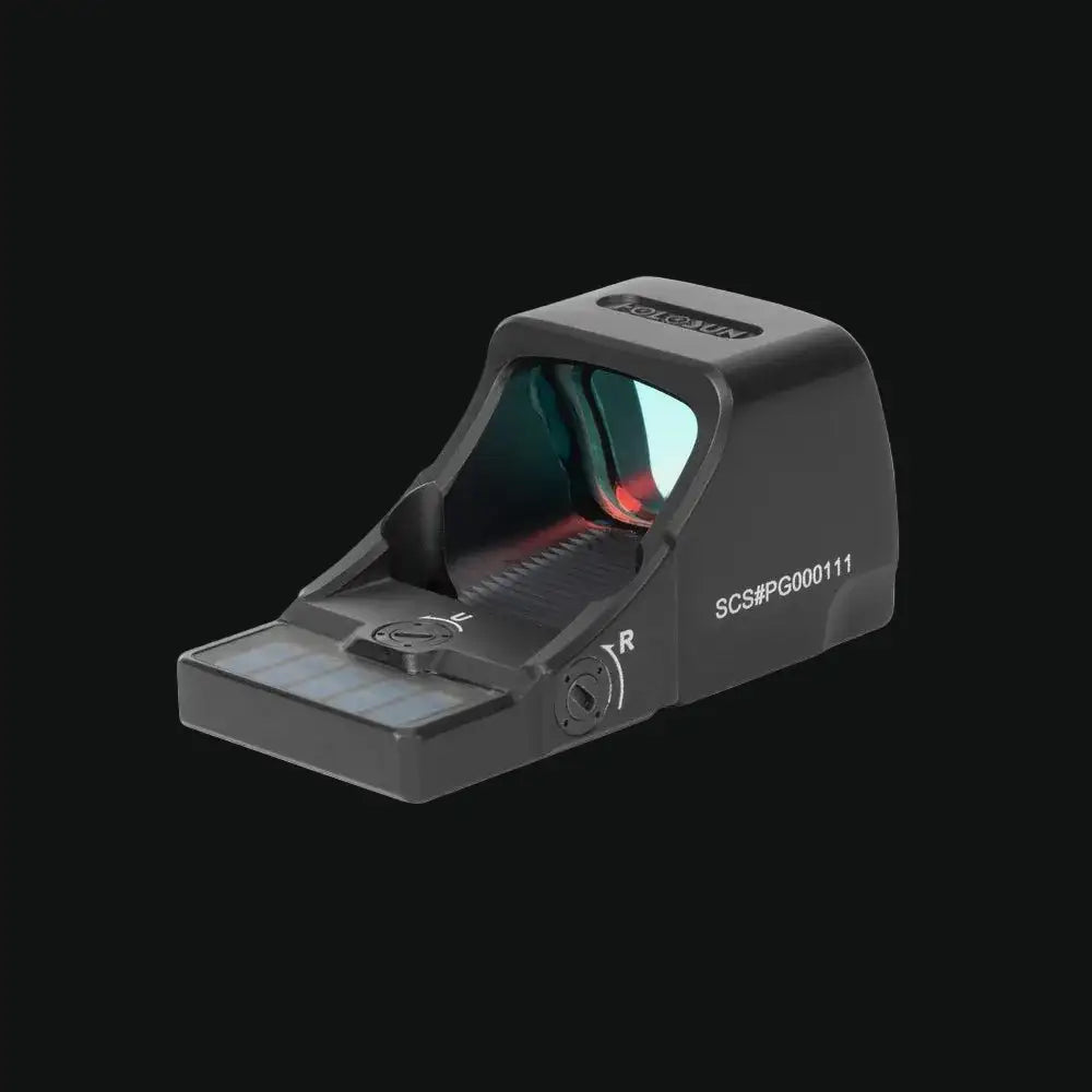 Holosun compact red circle-dot sight with solar panel, side view