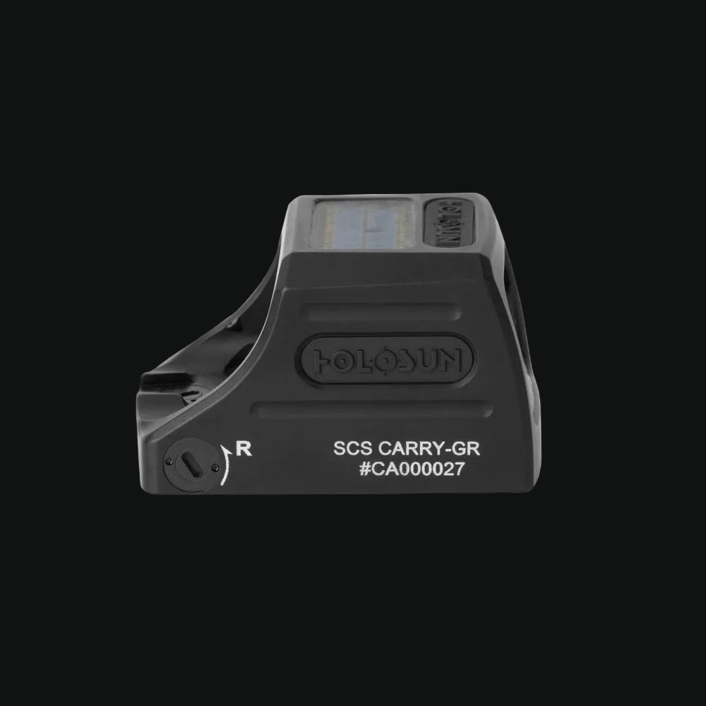 Holosun SCS Carry-GR green dot reflex sight, black housing with rear markings