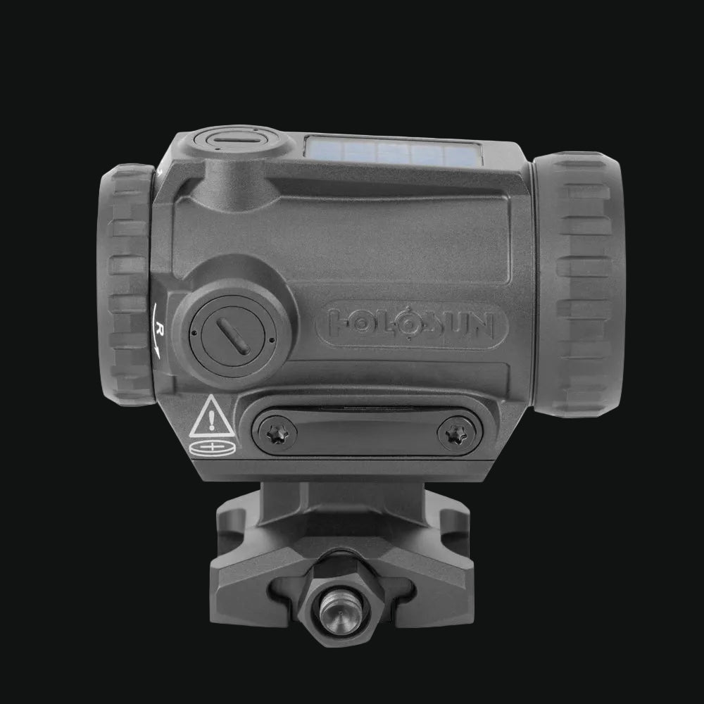 Holosun ARO-EVO-SPR rifle red dot sight with top window and front mount, gray