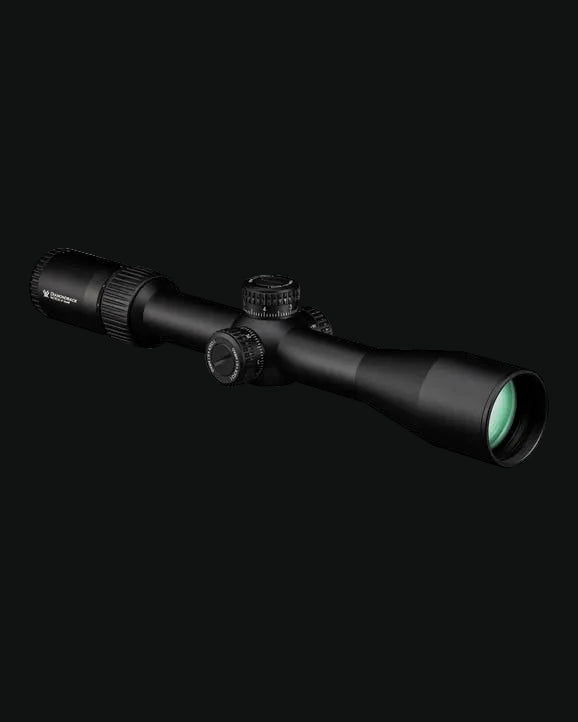 Vortex Diamondback tactical riflescope, black body with green-tinted objective lens
