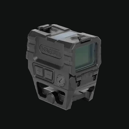 Holosun AEMS-CORE-X2-GR green dot sight side view, dark gray aluminum body and window