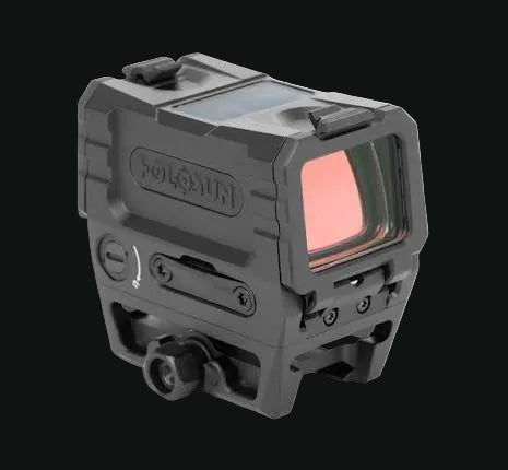 Solar circle-dot reflex sight with front glass and adjustment knobs