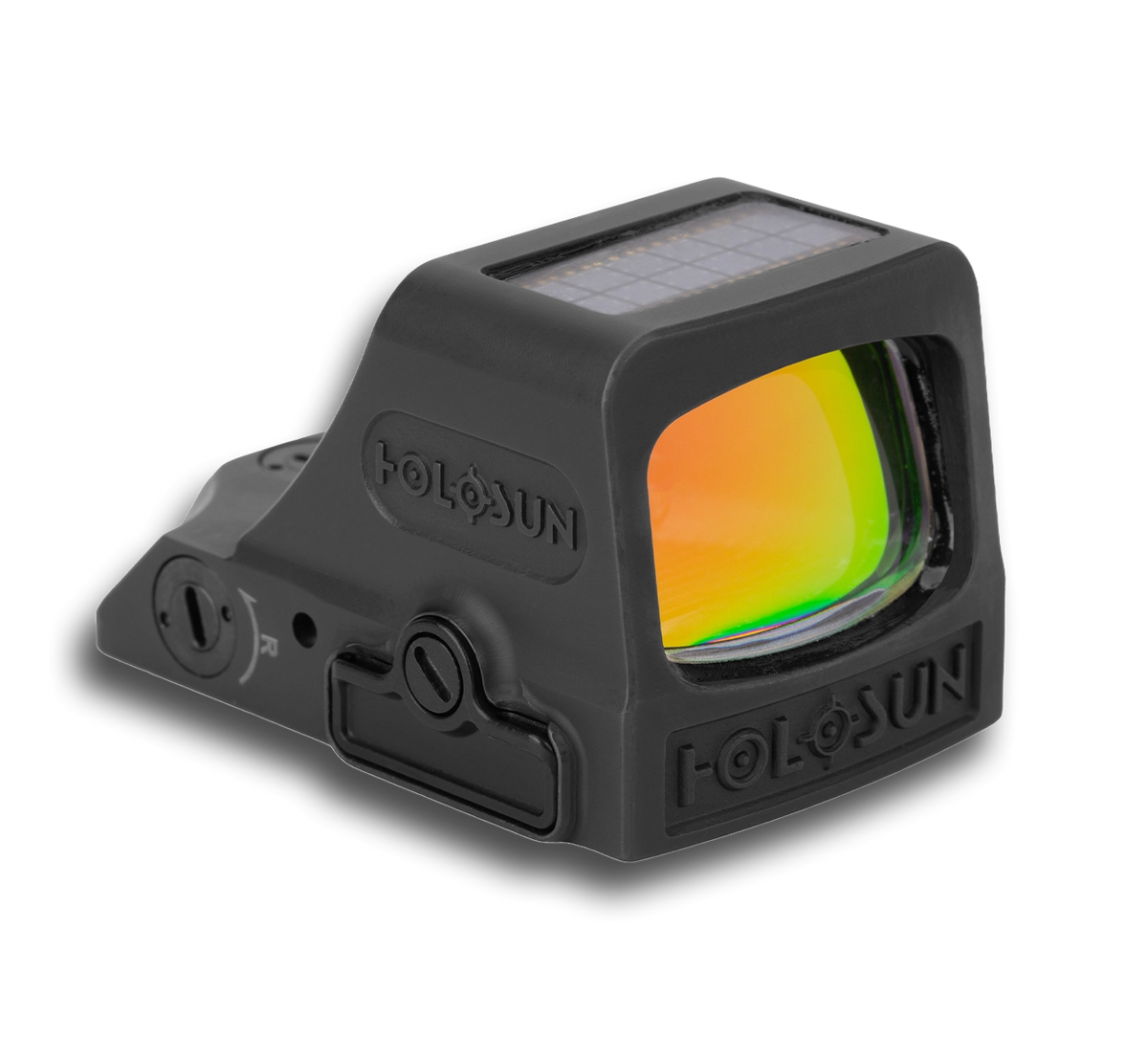 Holosun green circle dot rifle sight with solar panel and front display window